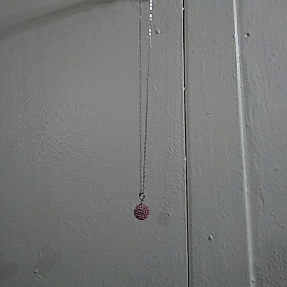 Austrian Crystal Disco Ball Pink Pendant